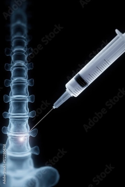 Fototapeta Stem Cell Injection in spine Joint Illustration