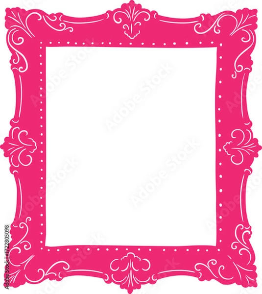 Obraz Vintage Ornamental Frame Line Art Illustration, Mystical Gothic Border for Halloween and Magic Designs. Perfect for spooky clipart, enchanted decor, and occult art projects