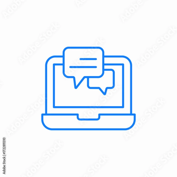 Obraz message board blue icon sign vector