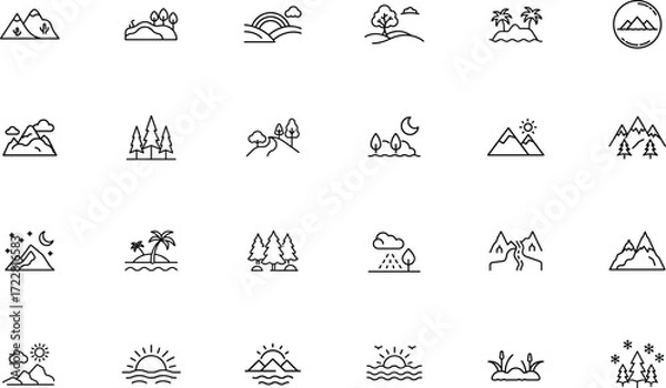 Obraz Landscapes scenery icon