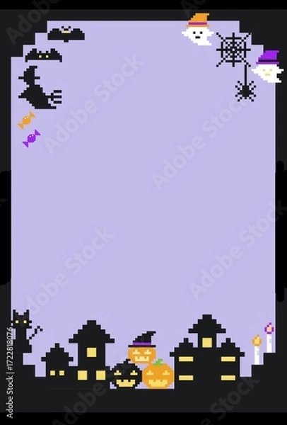 Fototapeta ハロウィン、ピクセルアートのイラスト。