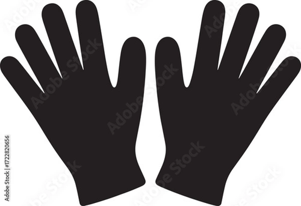 Obraz Pair of Hands Black Silhouette Vector Illustration for Manual Work and Support Concepts