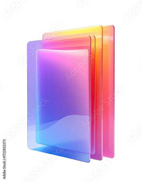 Obraz Stacked, translucent, colorful folders