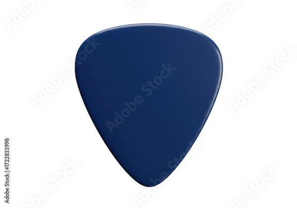 Obraz Isolated, deep blue guitar pick with teardrop shape ideal for playing music onstage