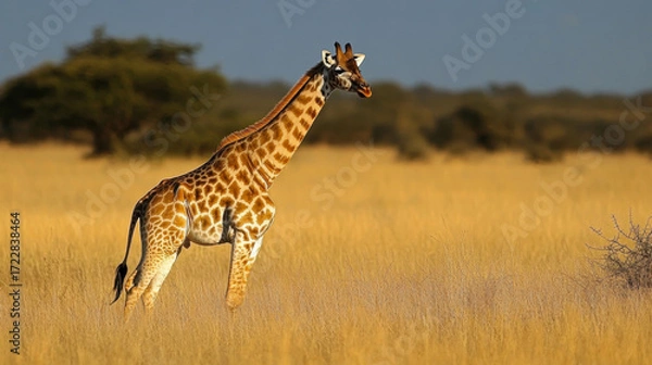 Fototapeta landscape with a group of giraffes