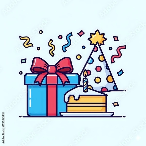 Fototapeta vector illustration of a gift box