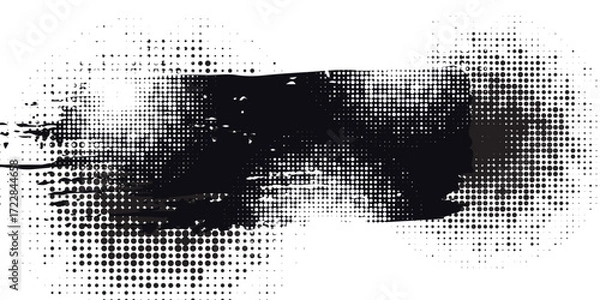 Fototapeta Distorted grunge layer error. Noise destroys texture. Vector trendy deformed glitch shape  modern line