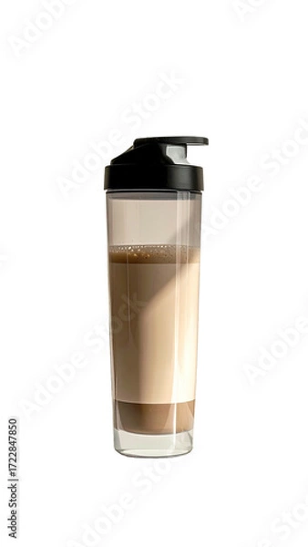 Fototapeta Transparent coffee shaker with light brown liquid