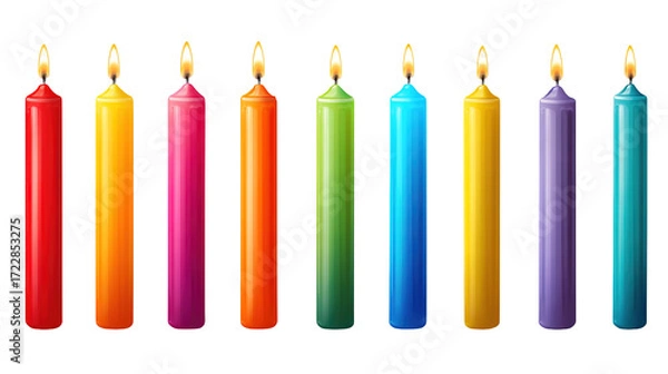 Fototapeta Colorful Patterned Birthday Candles Collection