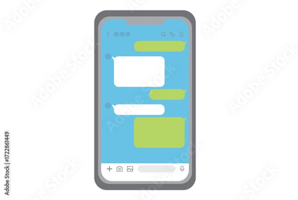 Obraz メッセージアプリを表示したスマホ