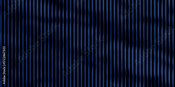 Fototapeta Dark Blue Wavy Vertical Lines Abstract Background – Glowing Stripe Pattern, blue striped background