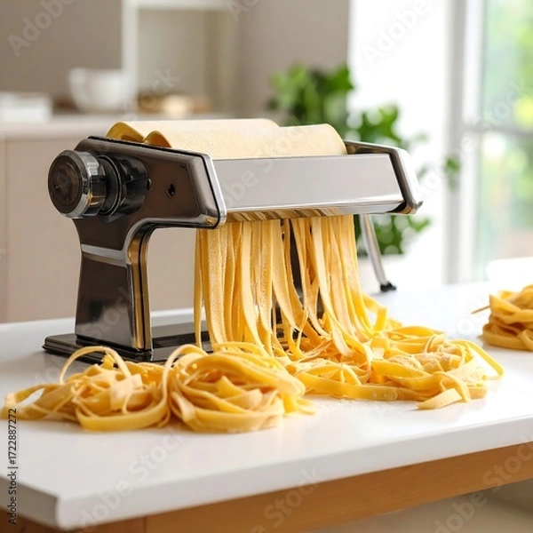 Obraz Fresh pasta machine making noodles