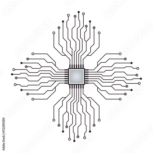 Fototapeta Central Processing Unit (CPU) Circuit Technology Background  