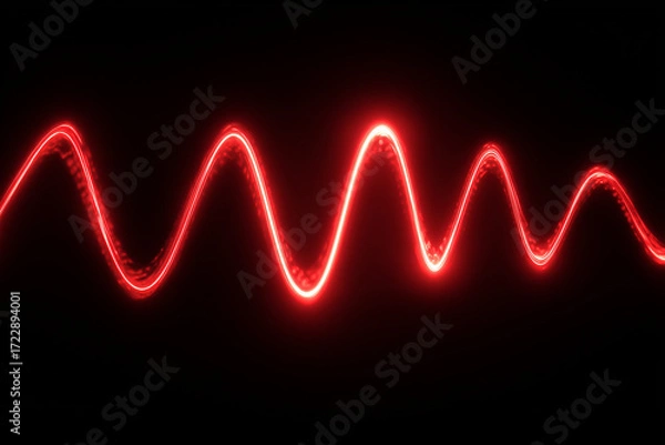 Fototapeta A striking glowing red neon spiral on a black background, symbolizing energy, creativity, and futuristic motion.