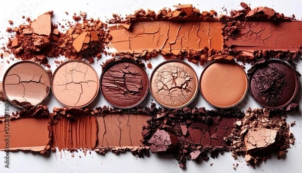 Obraz Crushed eyeshadows in warm terracotta and brown tones
