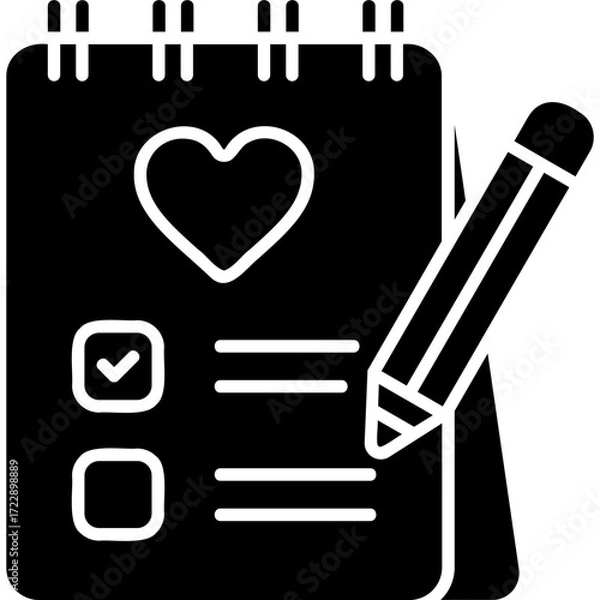 Fototapeta Solid Black Wedding Planning Icon