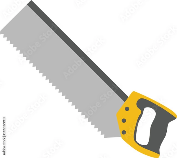 Obraz Back saw illustration. Hand saw vector illustration in flat style