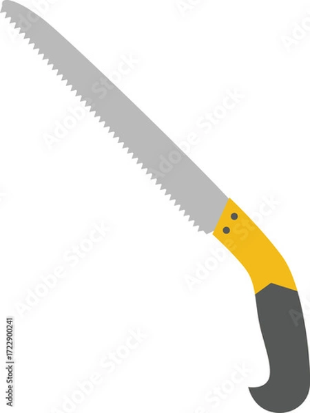 Obraz Pruning saw illustration. Hand saw vector illustration in flat style