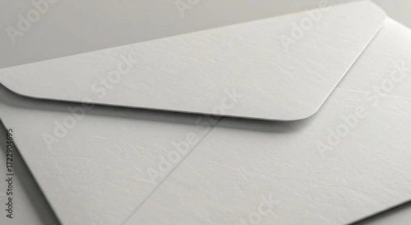 Fototapeta Blank White Envelope with Textured Paper on Neutral Background
