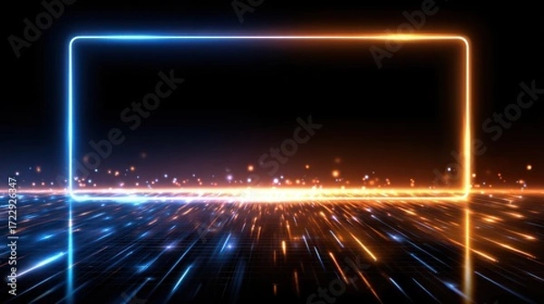 Fototapeta Neon frame abstract background