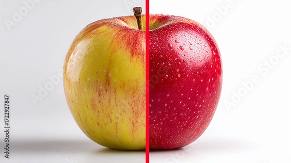 Fototapeta Apple comparison red and yellow color