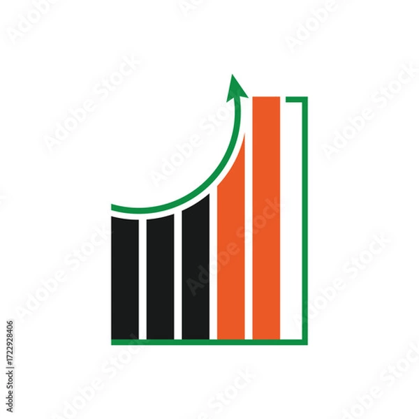 Obraz business graph with arrow