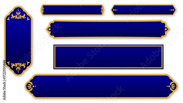 Obraz 金装飾テロップベース青