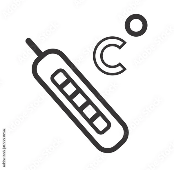 Fototapeta Temperature gauge icon illustration white background vector image