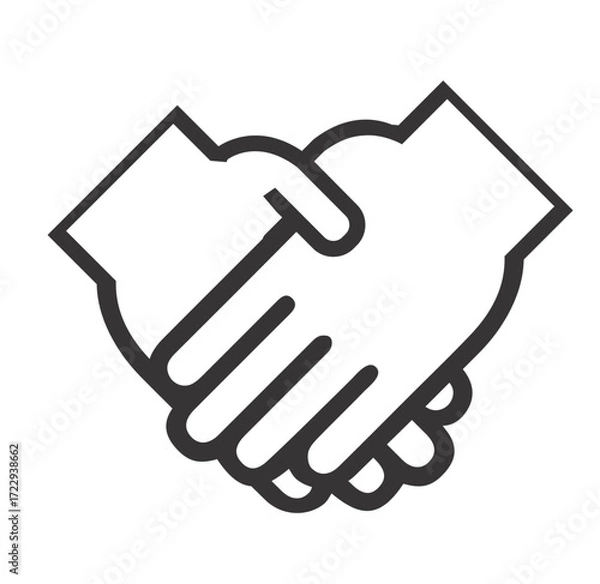 Fototapeta Handshake icon illustration image temperature white background vector