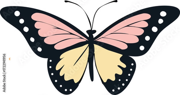 Fototapeta Graceful butterfly with delicate wings, a symbol of transformation, beauty, and nature, perfect for designs needing a touch of elegance and whimsy