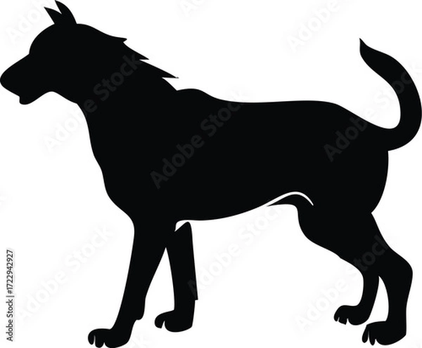 Fototapeta Elegant black silhouette of a dog, perfect for logos, branding, and creative designs. Clean, modern, and versatile animal illustration for visual storytelling.