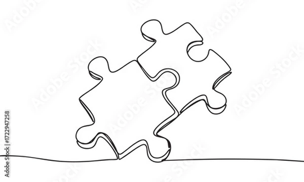 Fototapeta Connected Puzzle Pieces A Symbol of Collaboration and Unity