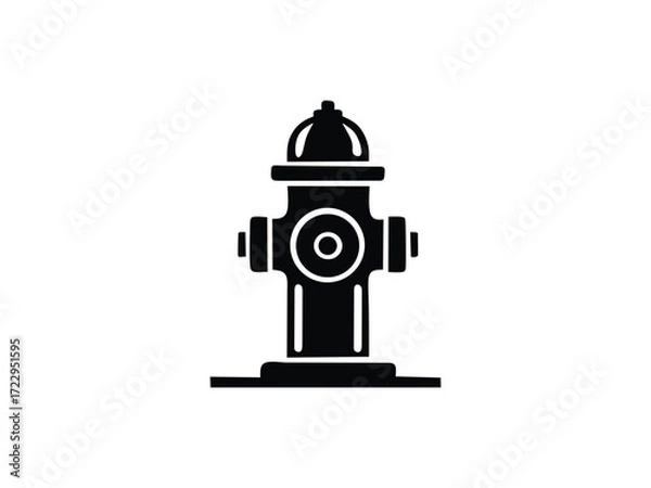 Fototapeta silhouette vector illustration of hydrant isolated on white background 