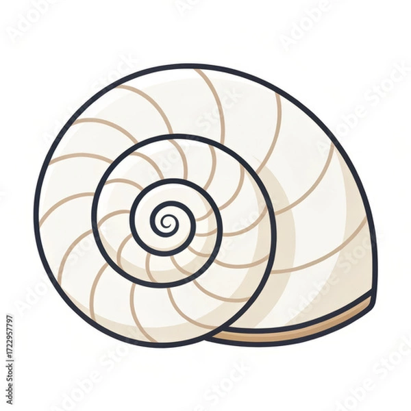 Obraz snail shell simple line isolated