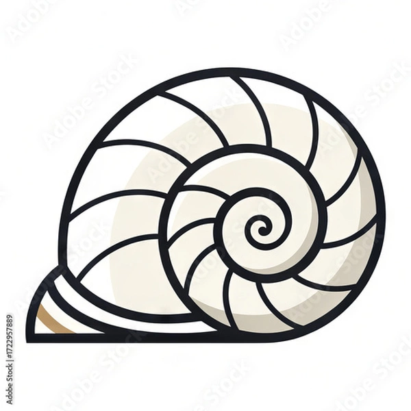 Obraz snail shell simple line isolated