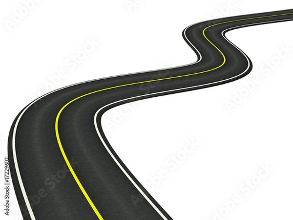 Fototapeta Curved asphalt road