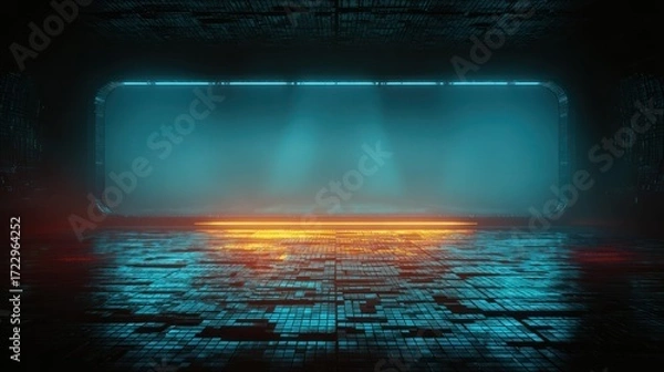 Fototapeta Empty futuristic stage