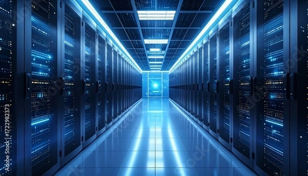 Obraz Server room interior, futuristic