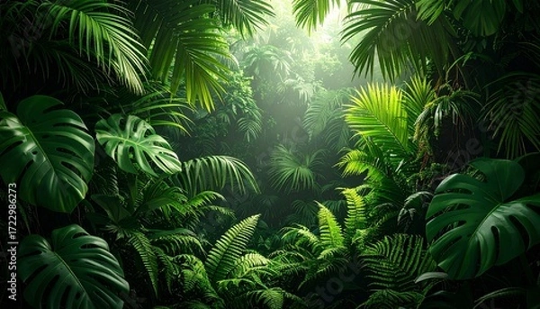 Obraz Lush jungle foliage