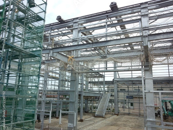Fototapeta 鉄骨造の工事現場