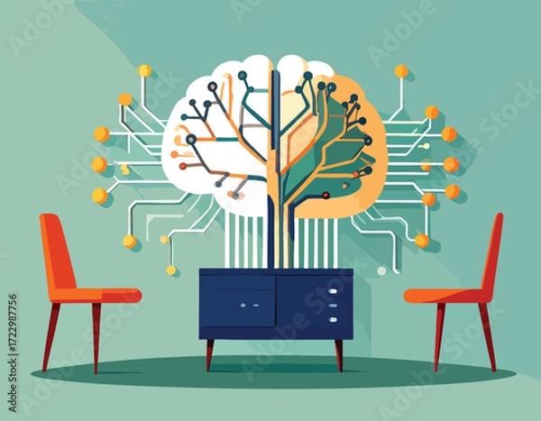Fototapeta Neuromorphic Chip Bridging the Gap Between Brain and Machine Intelligence