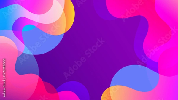 Fototapeta Abstract background with bright liquid shapes. Vibrant color gradients. Flowing dynamic vivid colored waves. Vector illustration.