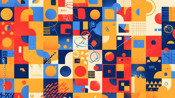 Fototapeta flat vector comic style abstract vertical panel