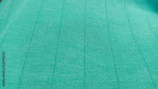 Fototapeta Ribbed Teal Fabric Texture Background