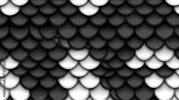 Fototapeta Monochrome Harmony, A Seamless Texture of Interlocking Scales