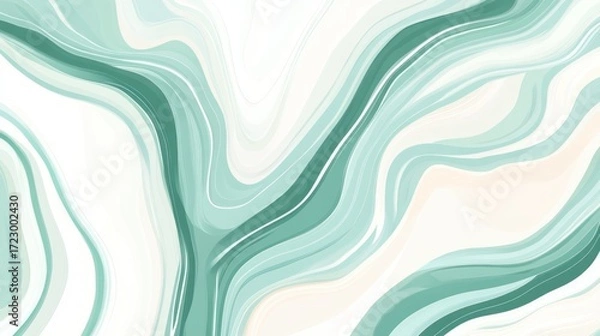 Fototapeta Elegant Swirls of Aqua and Cream Abstract Background Illustration