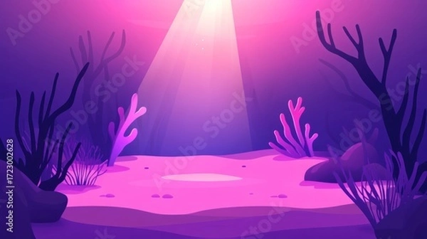 Fototapeta Mystical underwater world with vibrant coral and enchanting light