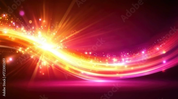 Fototapeta Abstract energy background with vibrant light streaks and bokeh effect