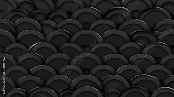 Fototapeta Elegant Black Circular Pattern, A Modern and Sophisticated Design