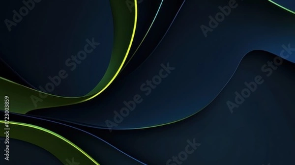 Fototapeta Abstract Dark Background with Colorful Luminous Lines and Curves